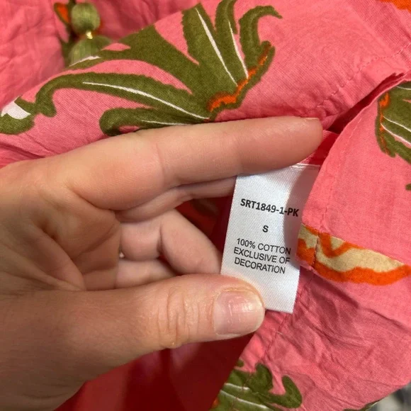 THML Mayport Dress Pink Floral Puff Sleeve Block Print Tassel NWT – Size Small - Picture 4 of 5